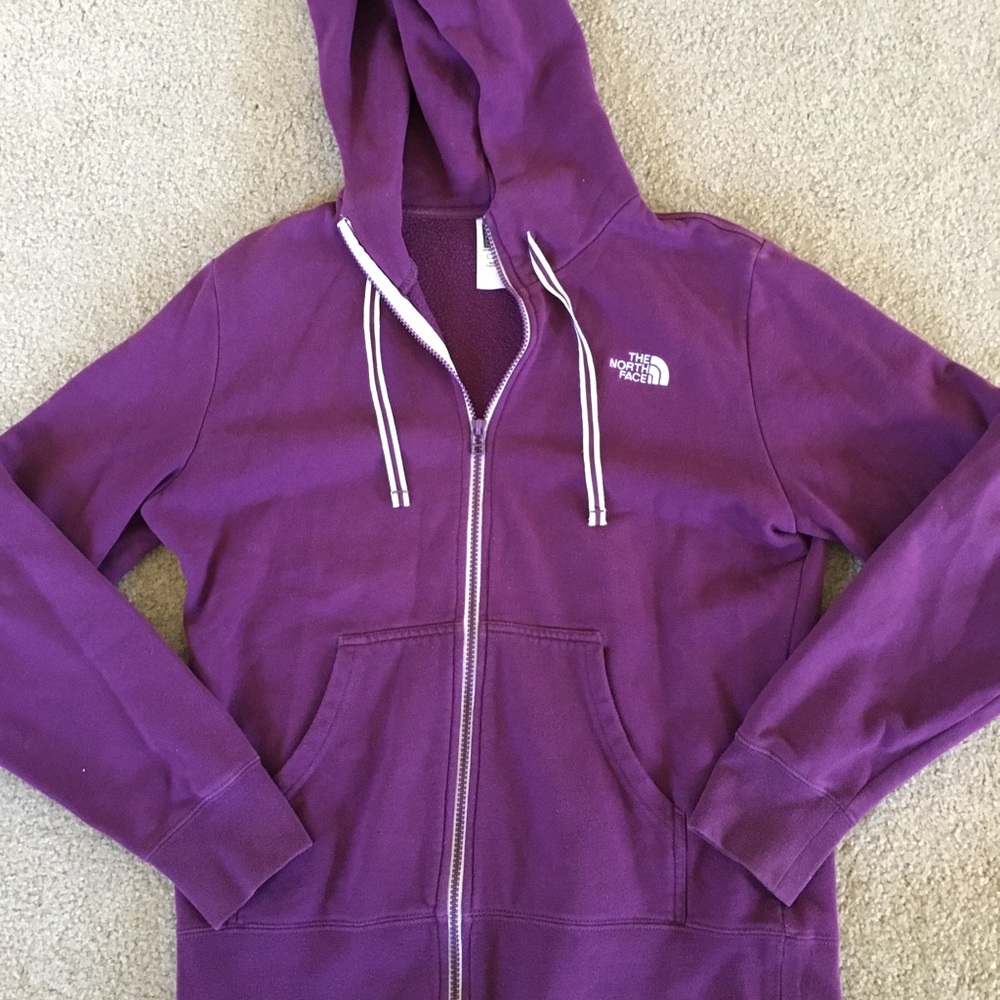 North Face women’s large purple zip up hoodie